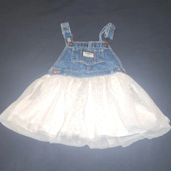 white christmas dresses Denim Tulle Top – Meow and Barks Boutique main image 0